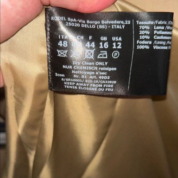 NWT Cinzia Rocca Icons Taupe Wool Cashmere Coat Italy Minimalist Size 12 - Picture 9 of 14